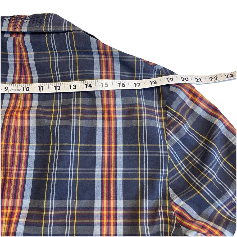 Polo Ralph Lauren Vtg 90s Distressed Madras Plaid Sport Coat Blazer 44R Preppy - Picture 16 of 16